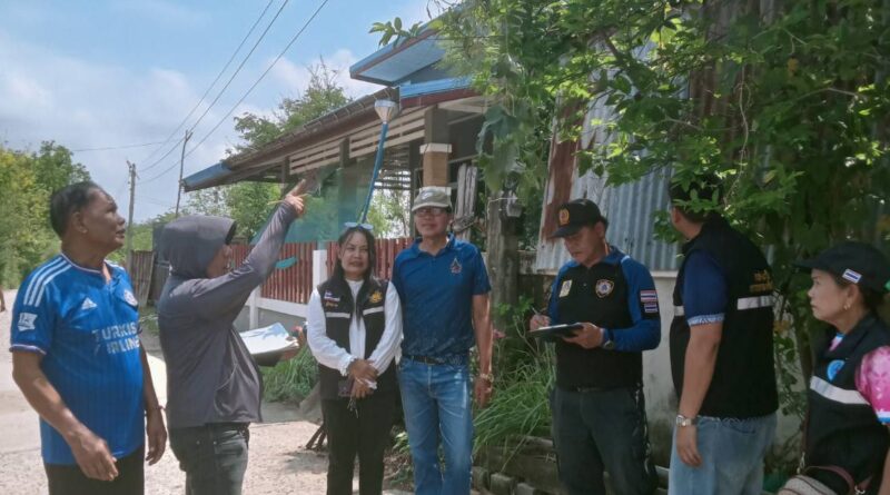 ลงพื้นที่ออกสำรวจผู้ประสบวาตภัยบ้านกอกหมู่ที่ 3 รวม10 หลังคาเรือน